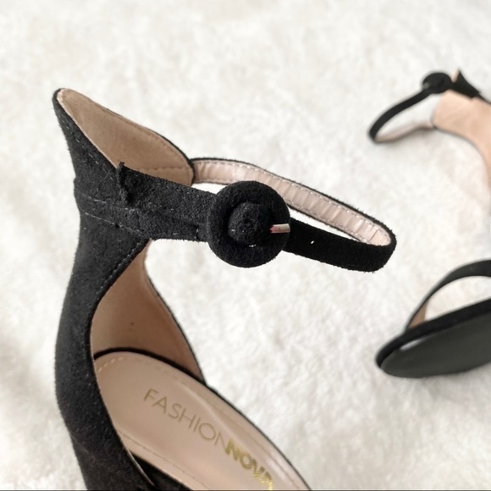 Suede Ankle Strap Heels - Picture 3 of 7